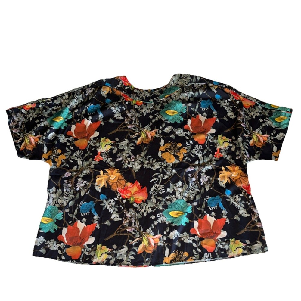 Pari Passu Blouse Women’s Size 18 Multicolor Floral Marni Leaves Print NWOT
